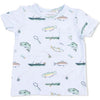 Fishing Crew Neck Tee with Casual Short