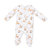 Woodland Animals w. Pumpkins Zipper Footie