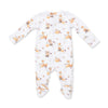 Woodland Animals w. Pumpkins Zipper Footie