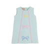 Annie Apron Dress: Bow Applique in Sea Island