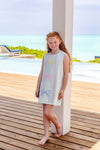 Annie Apron Dress: Bow Applique in Sea Island