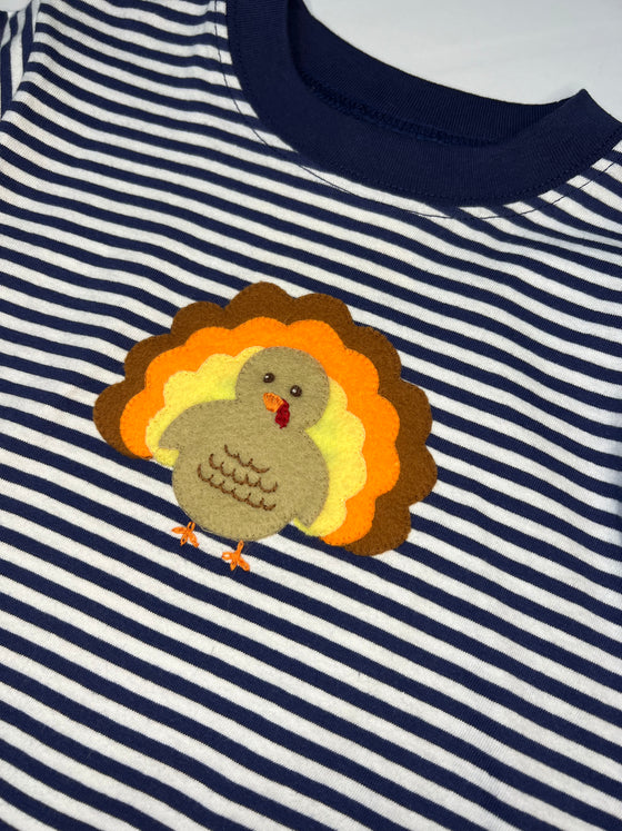 Navy Stripe Turkey Long Sleeve Shirt