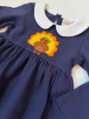 Navy L/S Turkey Play Dress