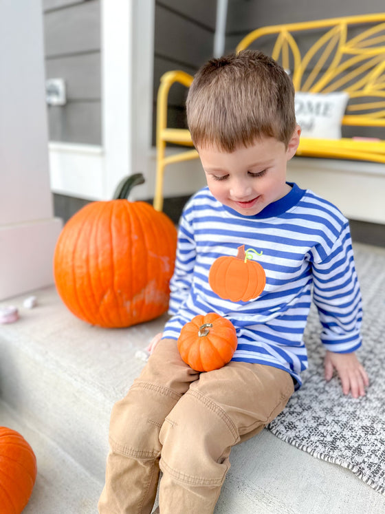 Pumpkin Blue Stripe Shirt