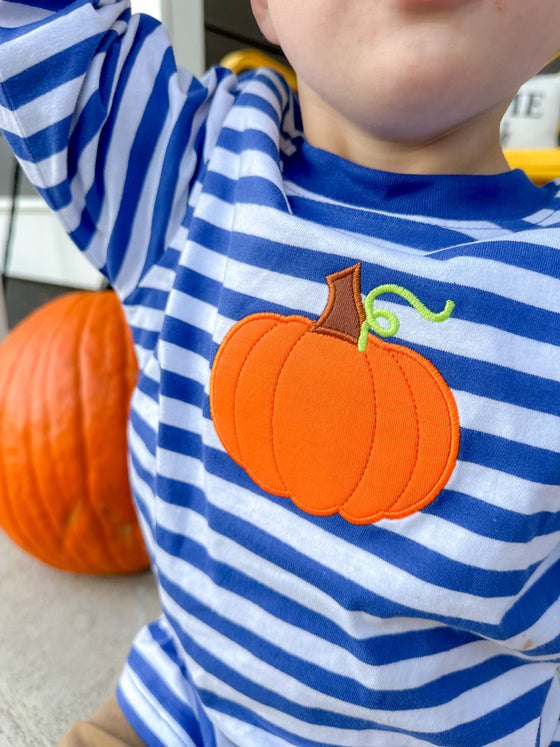 Pumpkin Blue Stripe Shirt