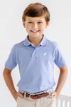 Prim & Proper Polo: Park City Periwinkle w. White Stork