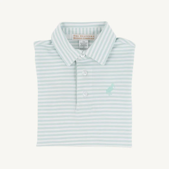 Prim & Proper Polo: Old Greenwich Green Stripe