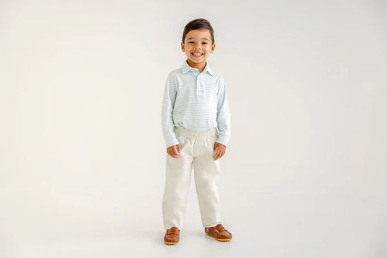 Prim & Proper Polo: Old Greenwich Green Stripe