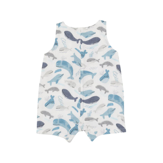 Blue Whales- Shortie Romper