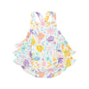 Tropical Fish Floral Ruffle Sunsuit