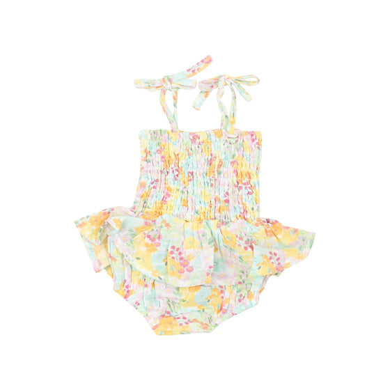 Spring Meadow Smocked Bubble w/ skirt