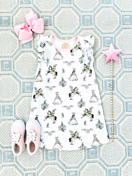Ruehling Ruffle Dress: Darling Duchess with Palm Beach Pink