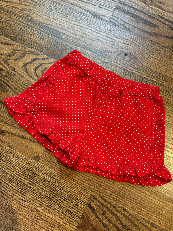 Red Ruffled Shorts with White Polkadot