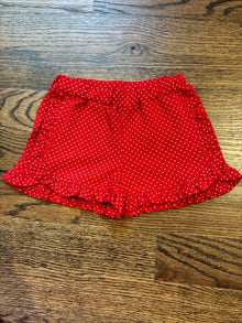  Red Ruffled Shorts with White Polkadot