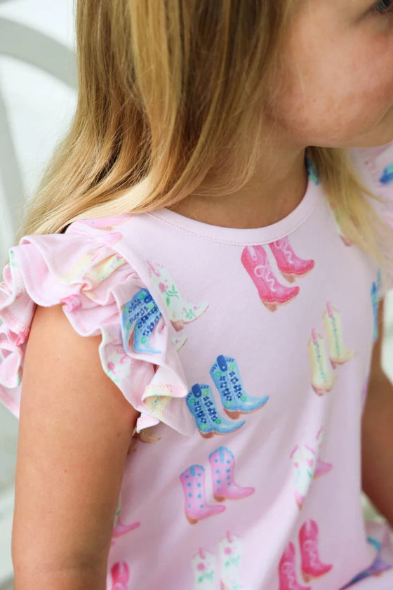 Ruehling Ruffle Dress: Cute to Boot
