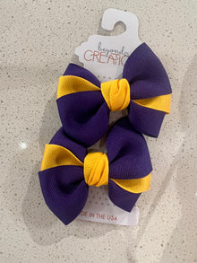  Purple/Yellow Gold Collegiate 2pk bows