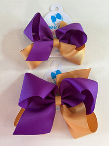  Game Day Bow- purple and gold