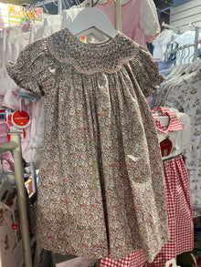  Sabrina Peachy Pink Floral Smocked Dress