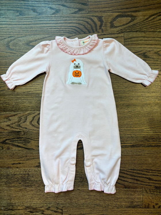 Ghost Doggy Pink Romper