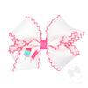 Popsicle Embroidered Pink Moonstitch Bow