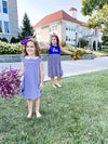 JMU Dukes Embroidered Purple Gingham Dress