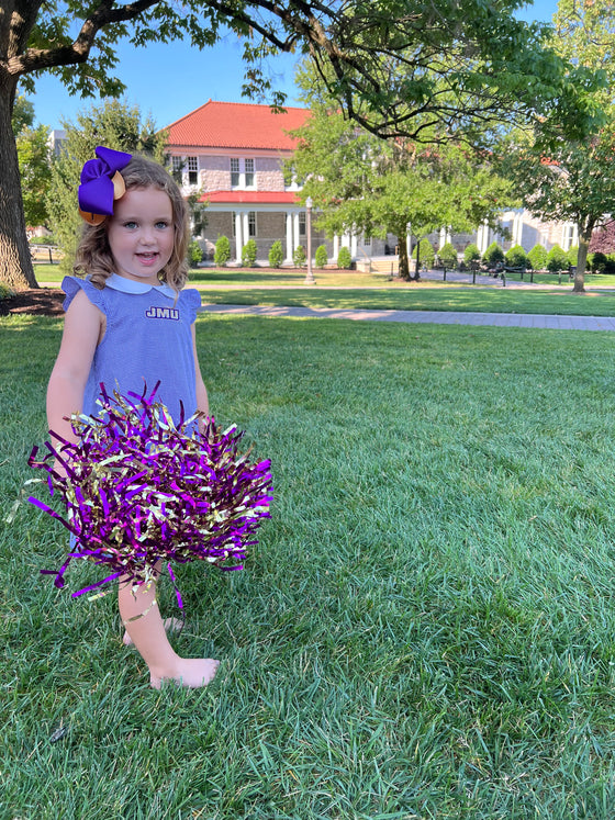 JMU Dukes Embroidered Purple Gingham Dress