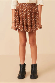  Ditsy Floral Elastic Waist Skirt