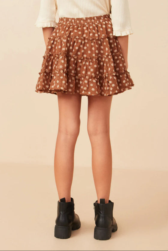Ditsy Floral Elastic Waist Skirt