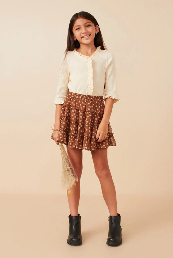 Ditsy Floral Elastic Waist Skirt