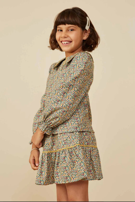 Wavy Twill Peter Pan Collar Top