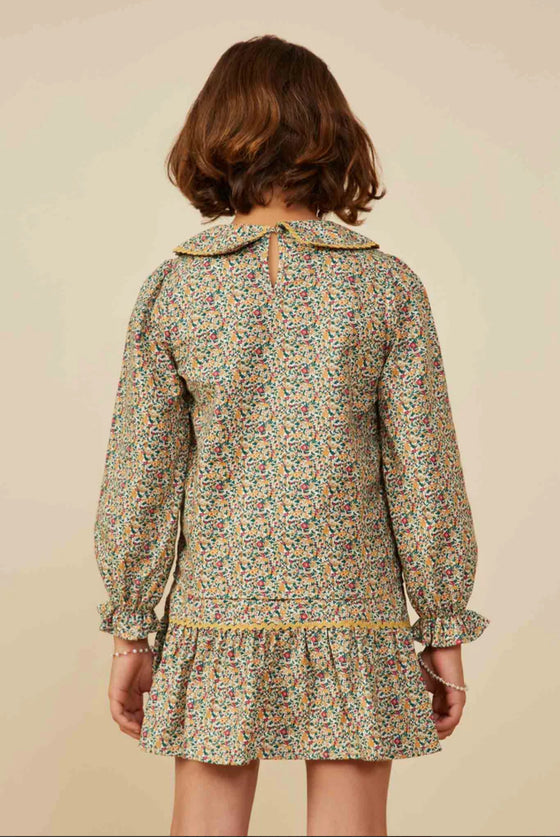 Wavy Twill Peter Pan Collar Top