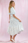 Stripe & Floral Light Blue Dress