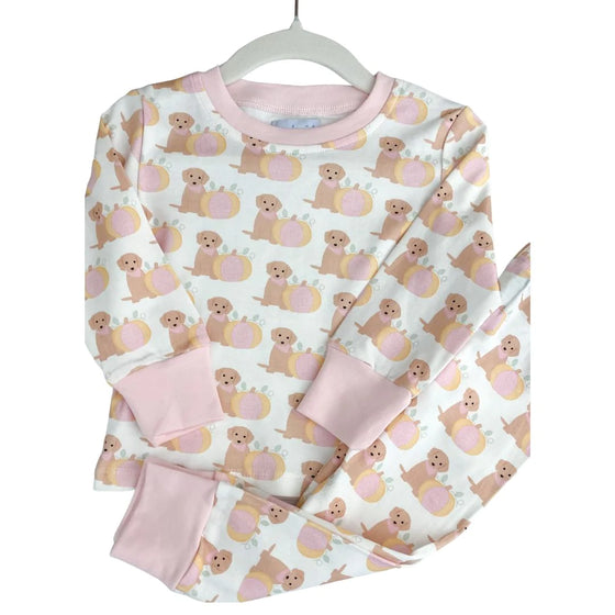Pink Pumpkin Puppy Pajama Set