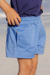 Sheffield Shorts (Twill): Sunrise Boulevard Blue With Saratoga Stone Stork