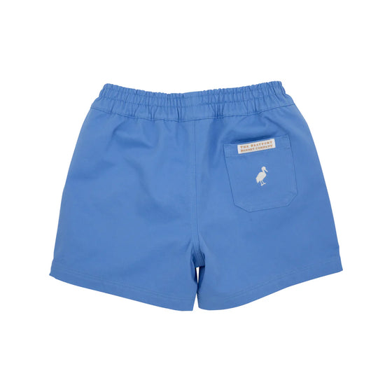 Sheffield Shorts (Twill): Sunrise Boulevard Blue With Saratoga Stone Stork