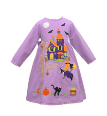  Spooky House Embroidered Dress