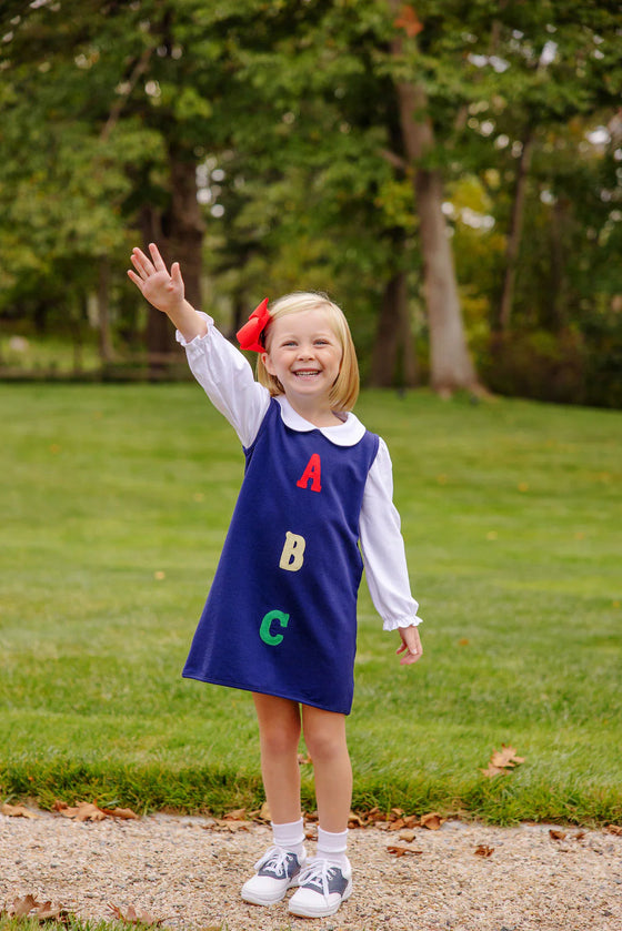 Annie Apron Dress ABC: Nantucket Navy