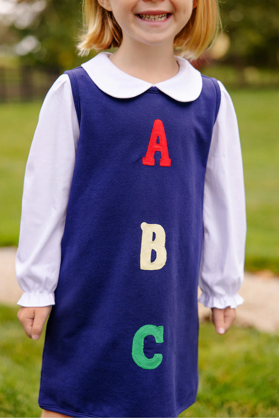 Annie Apron Dress ABC: Nantucket Navy