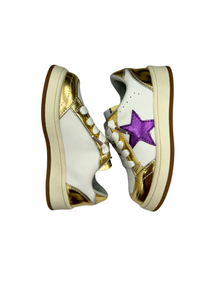  Purple & Gold Star Sneakers