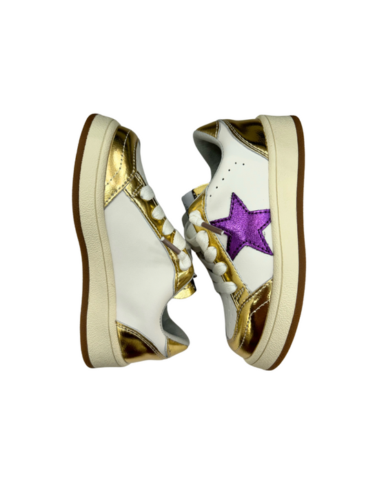 Purple & Gold Star Sneakers