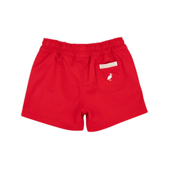 Sheffield Shorts: Richmond Red With Multicolor Stork