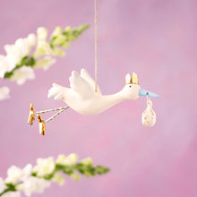  Flying Stork Ornament: Blue
