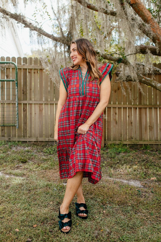Holiday Red Plaid Dress