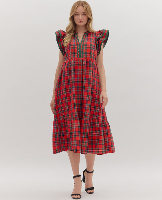Holiday Red Plaid Dress