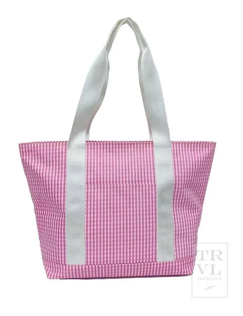 TRVL tote- Classic Gingham