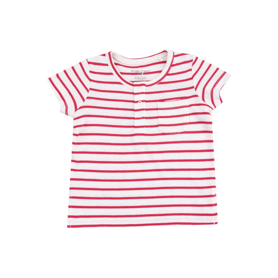 Pocket Shirt and Short French Terry: Stripe Vintage Red