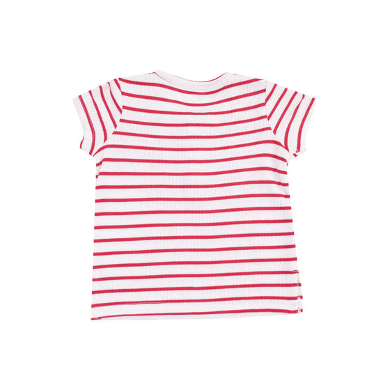 Pocket Shirt and Short French Terry: Stripe Vintage Red