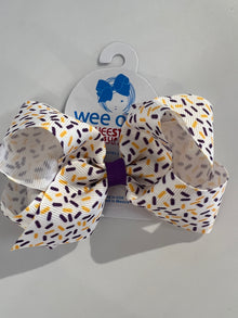  Confetti: purple & gold bow