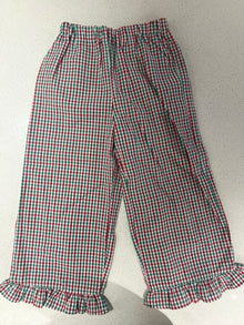  Red and Green Gingham ruffle pant
