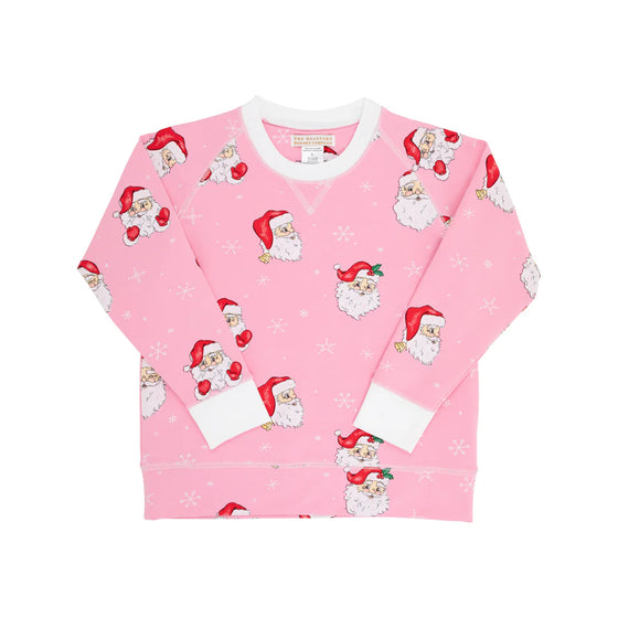 Cassidy Comfy Crewneck: Pink Dear Santa w/ Worth Ave